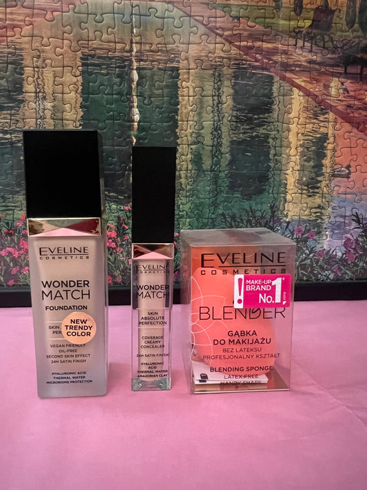1 Fondotinta + 1 Correttore + Regalo Spugna Trucco Eveline