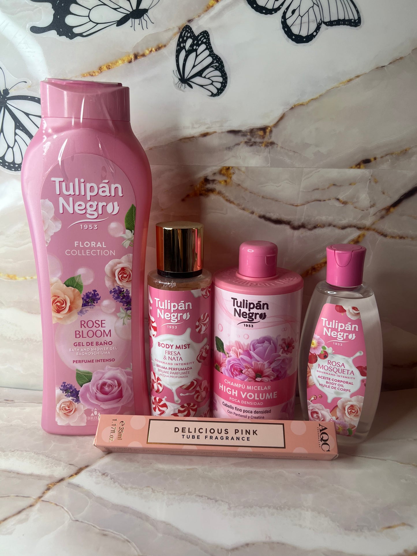 💗 Box Rosa Tulipan Negro – Set Beauty 5 Prodotti Corpo & Capelli🌸