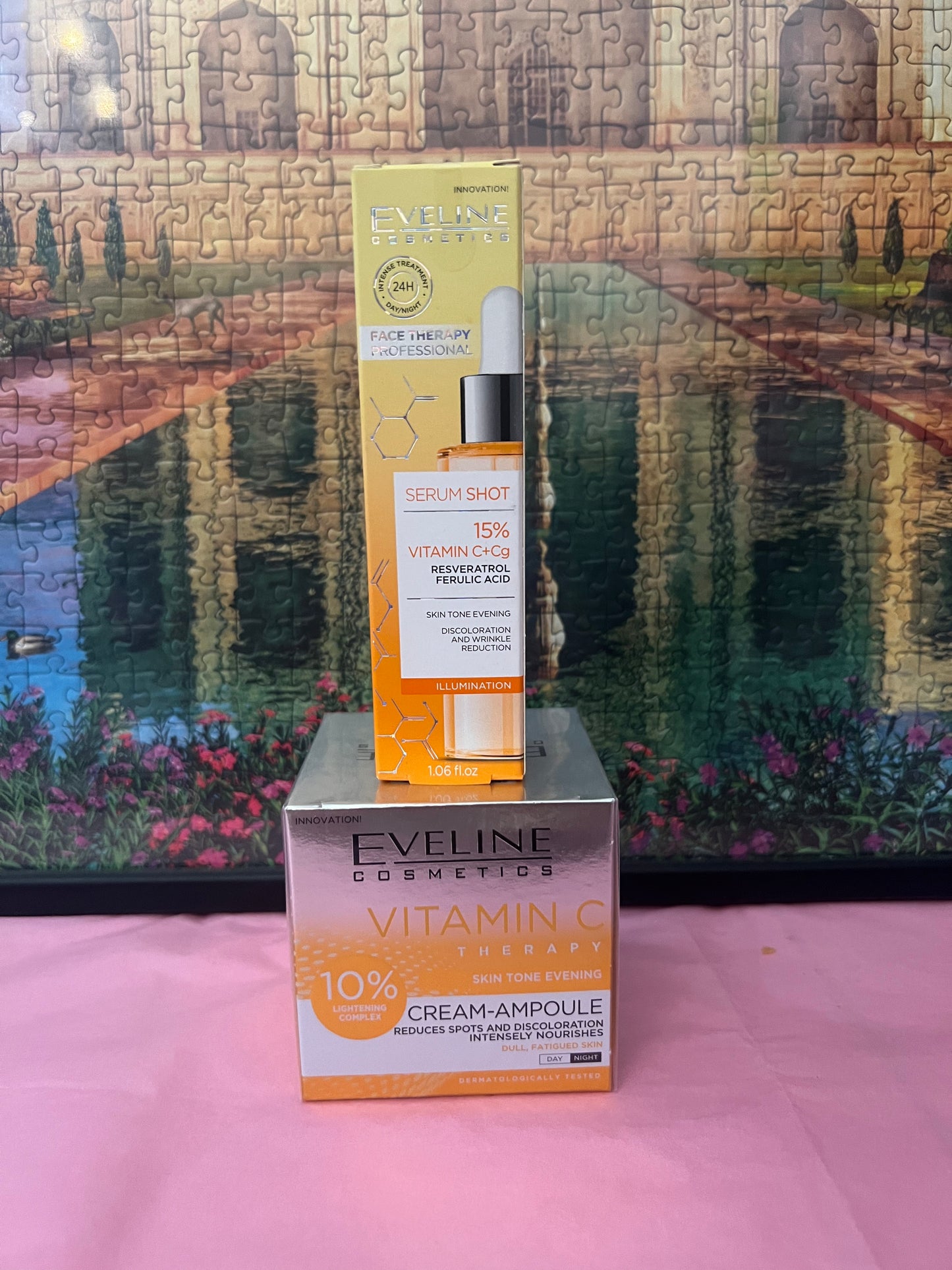 Set viso EVELINE siero VITAMIN C+CG 30ML e Crema EVELINE Vitamina c