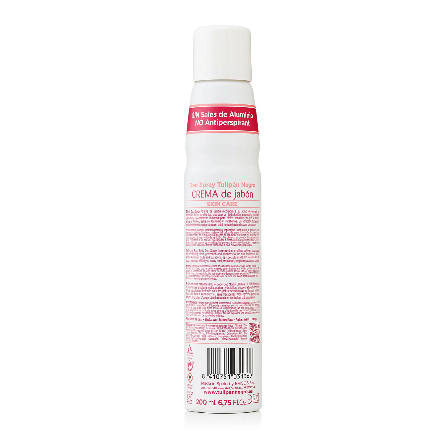 Deodorante Tulipán Negro Deo Spray Crema de Jabón 200 ml