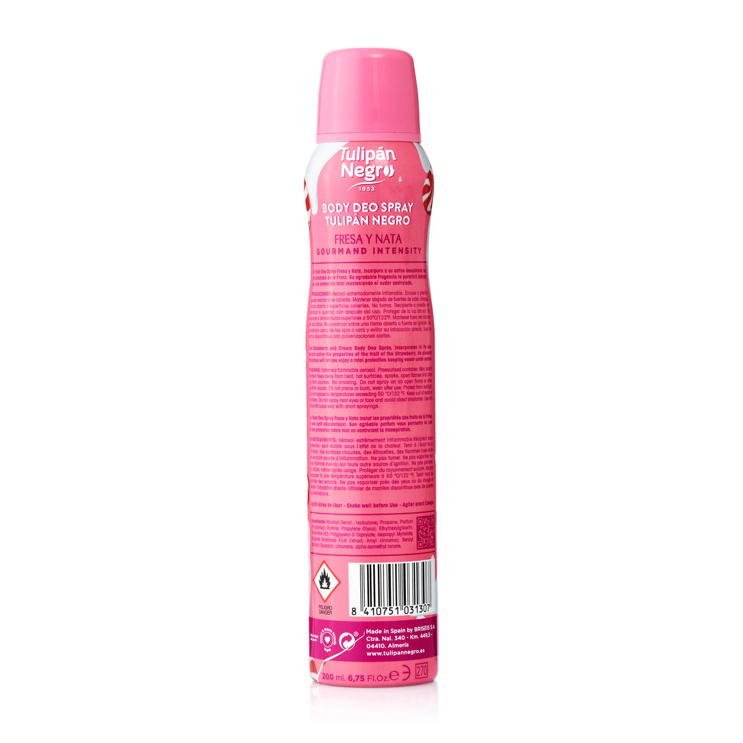 Deodorante Tulipán Negro Fresa y Nata Deo Spray 200 ml