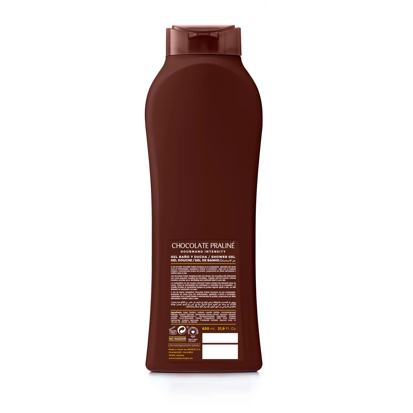 Bagnoschiuma Tulipán Negro Chocolate Praliné 650 ml