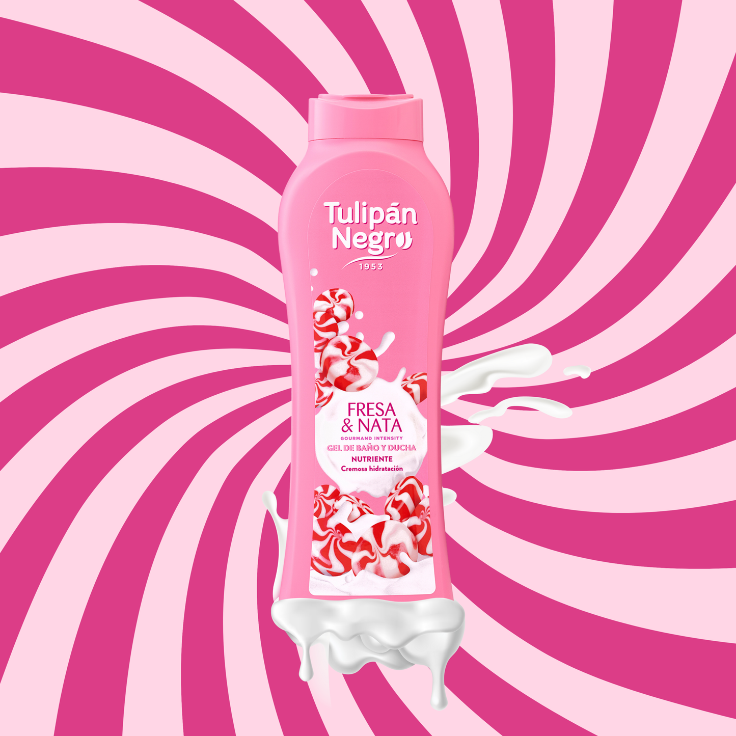 Bagnoschiuma Tulipán Negro Fresa y Nata 650 ml