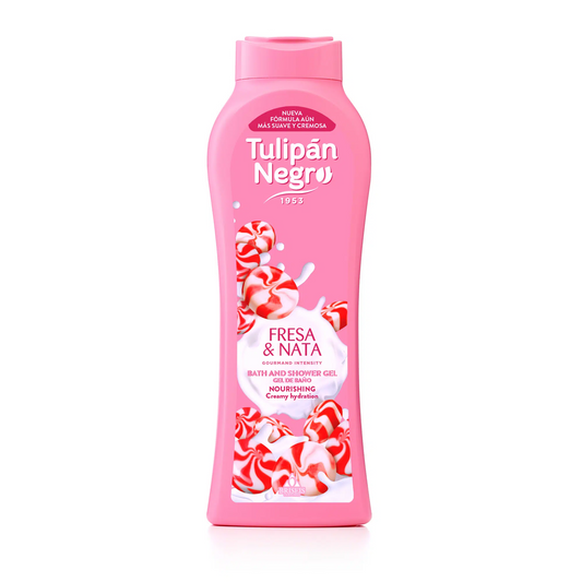 Bagnoschiuma Tulipán Negro Fresa y Nata 650 ml