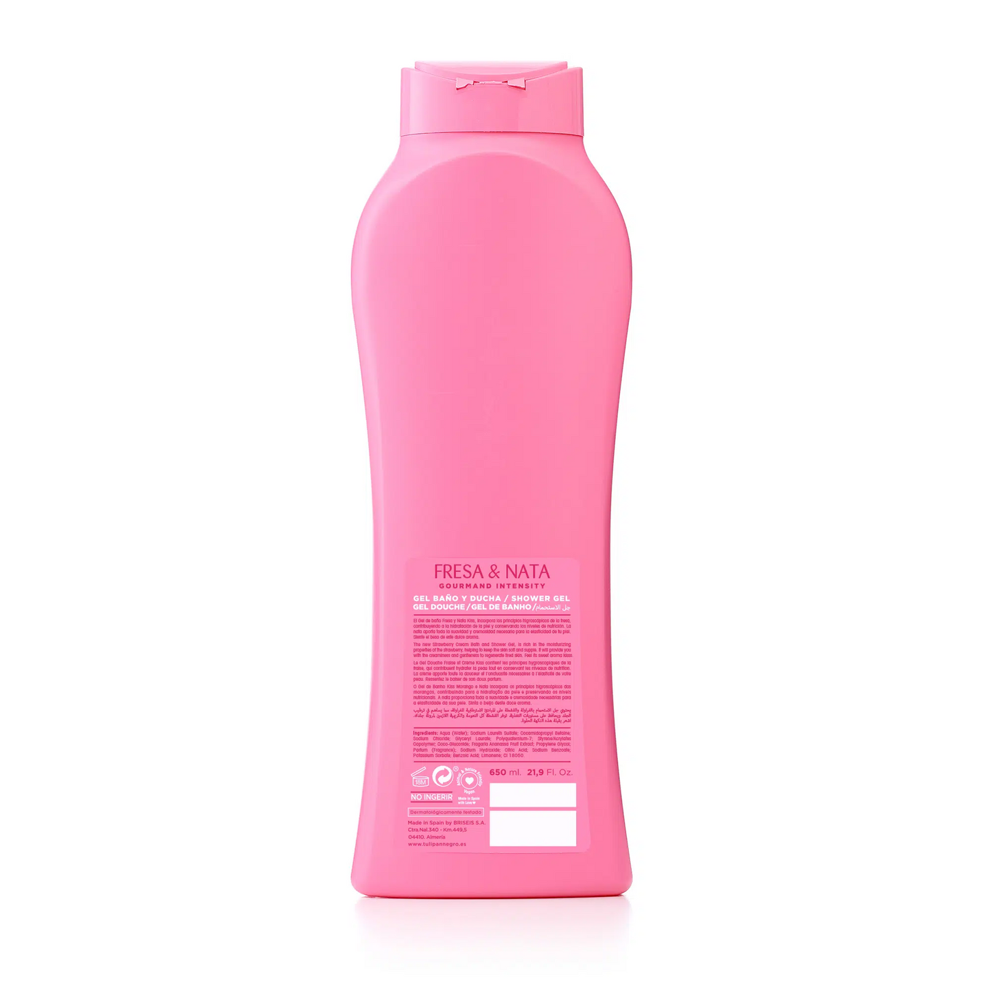 Bagnoschiuma Tulipán Negro Fresa y Nata 650 ml