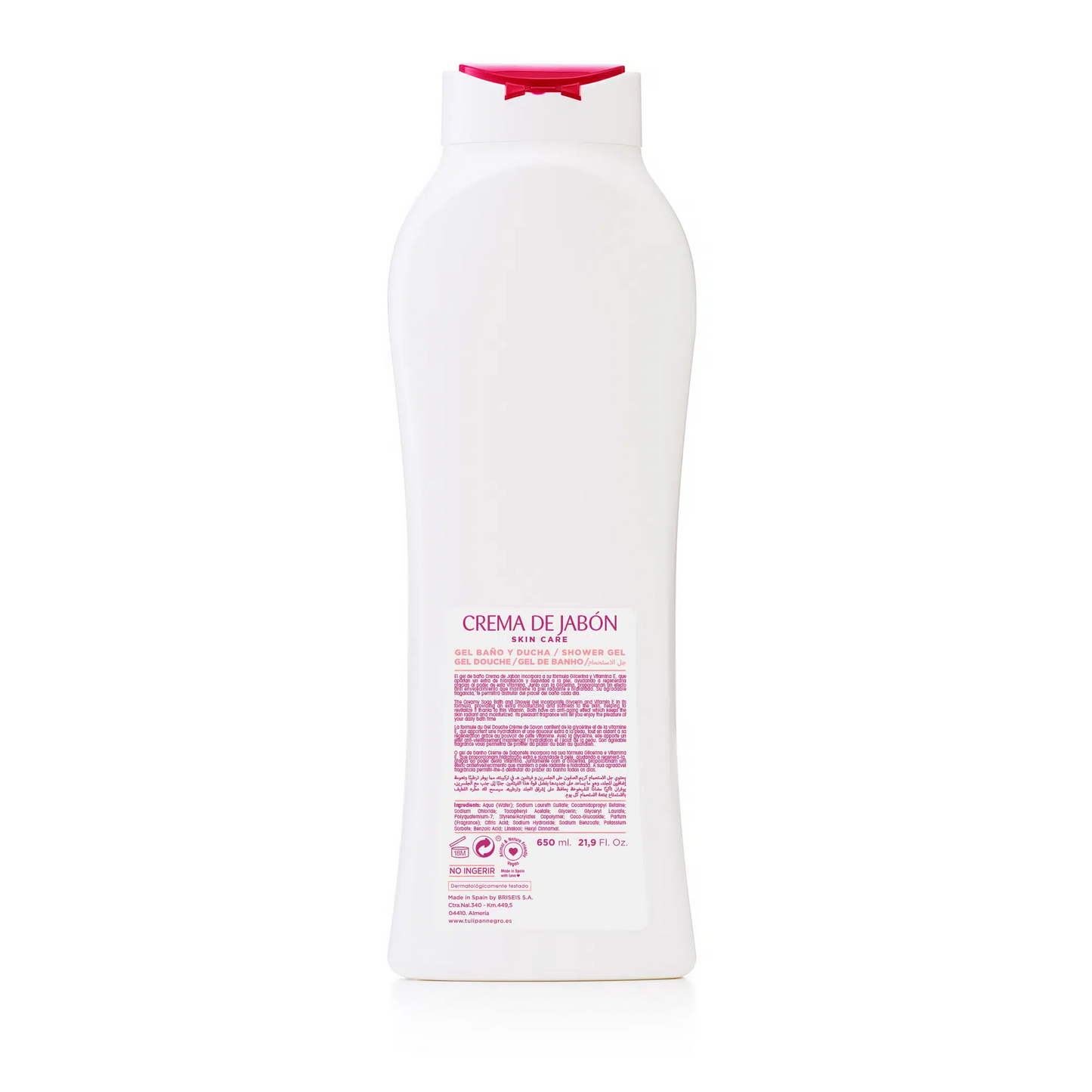 Bagnoschiuma Tulipán Negro Crema de Jabón 650 ml