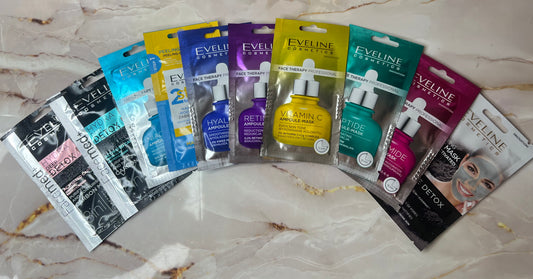 💖 Eveline Cosmetics – Set 10 Maschere Viso Trattamento Completo Glow & Detox