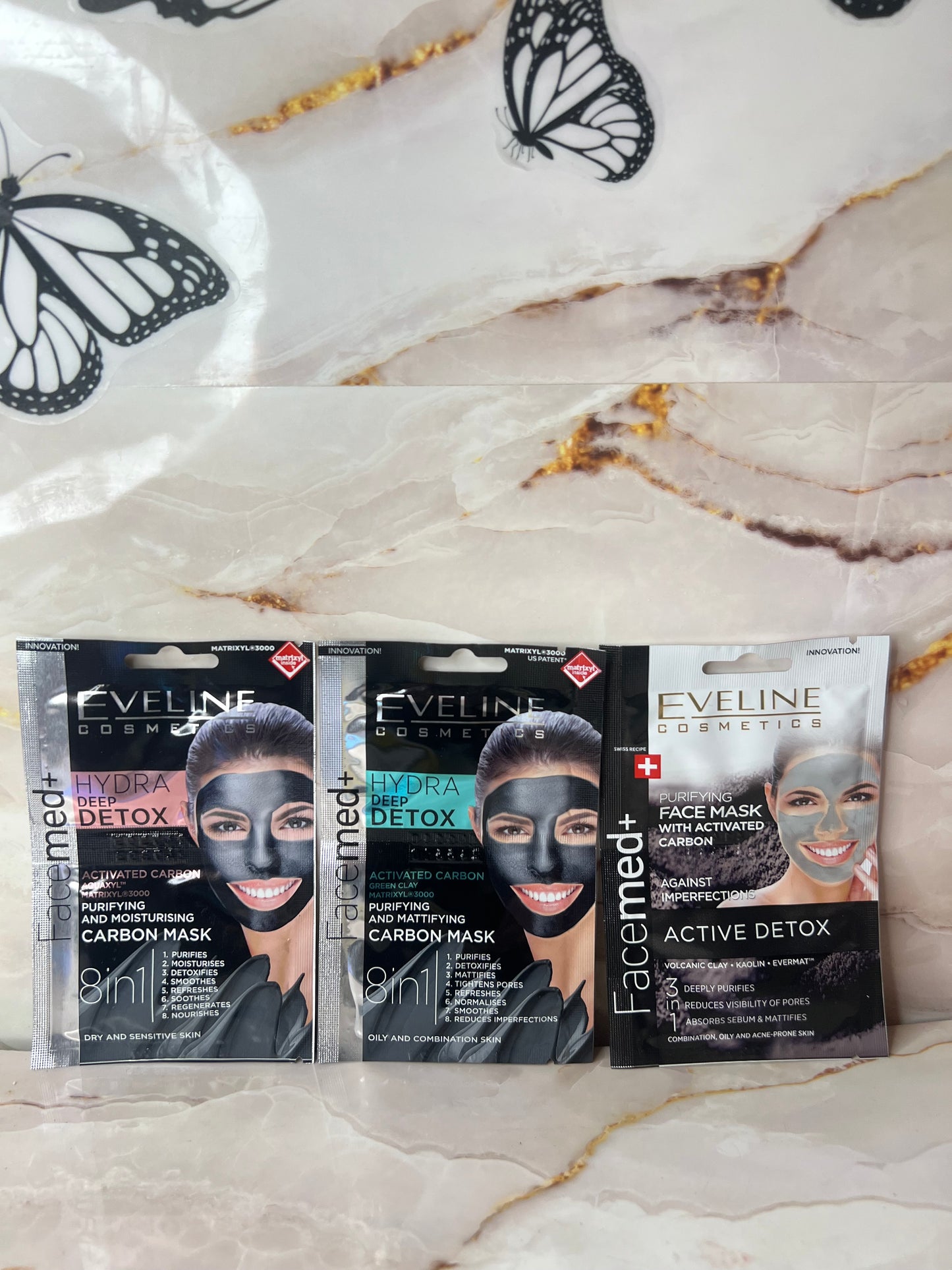 💖 Eveline Cosmetics – Set 10 Maschere Viso Trattamento Completo Glow & Detox