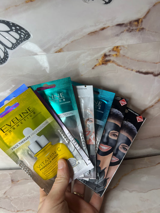💖 Eveline Cosmetics – Set 10 Maschere Viso Trattamento Completo Glow & Detox