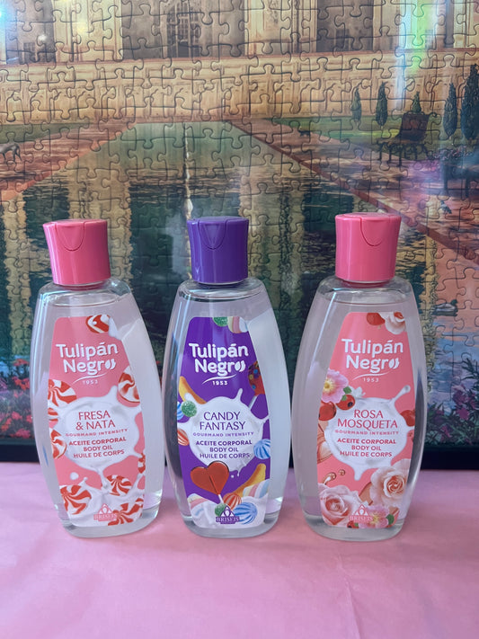 3 Olio per il corpo FRAGOLA E PANNA, CANDY FANTASY E ROSA