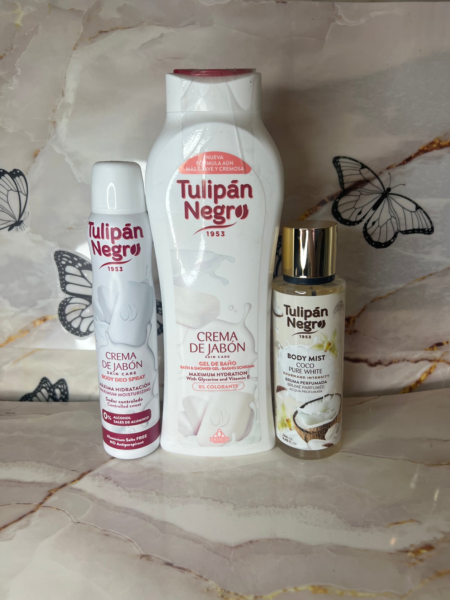 🖤 Bag Bianca Tulipan Negro – Cocco & Crema de Jabón | Set Completo 6 Prodotti 🌴