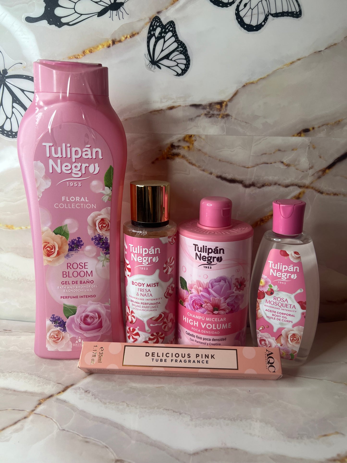 💗 Box Rosa Tulipan Negro – Set Beauty 5 Prodotti Corpo & Capelli🌸