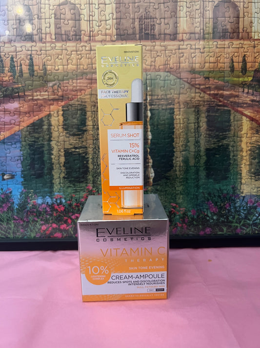 Set viso EVELINE siero VITAMIN C+CG 30ML e Crema EVELINE Vitamina c