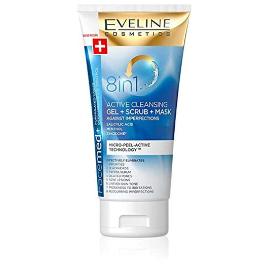 EVELINE FACEMED+ 8IN1 GEL+SCRUB+MASK