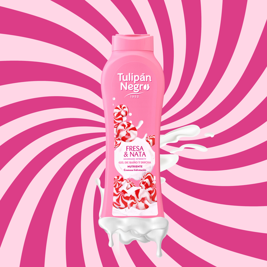 Bagnoschiuma Tulipán Negro Fresa y Nata 650 ml